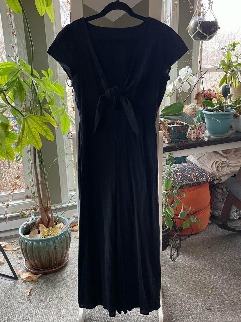 Shein Black Cropped Junpsuit